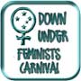 Down Under Feminists Carnival button