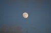 The beautiful Moon in the dark-blue sky, viewing from near the Himalayan mountain of Dharamshala, India