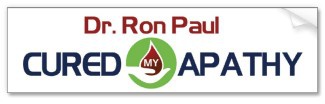 Dr. Ron Paul Cured My Apathy bumpersticker