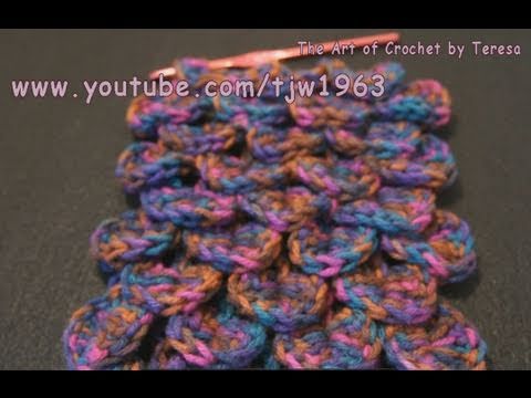 Art of Crochet by Teresa - How to make the Crochet Crocodile Scale Stitch