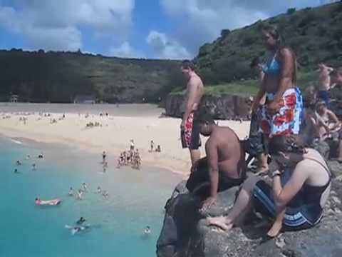 Waimea Bay Cliff diving Fun North Shore Oahu