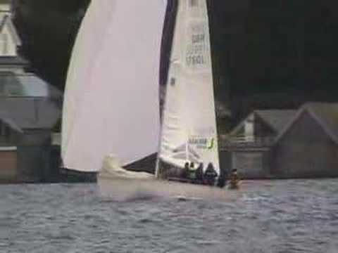 Cork 1720 sportsboat sailing on Lake Windermere