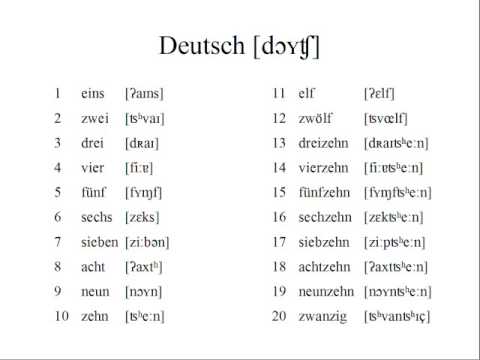 German Numbers 1-20