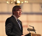 Australian Prime Minister Kevin Rudd, seen, during a memorial service for the victims of the Australian bush fires, which he attended with Britain's Prince Charles, the Prince of Wales, and Camilla, Duchess of Cornwall, and his wife Therese Rein, all unseen, at Westminster Abbey, London, Tuesday, March 31, 2009.