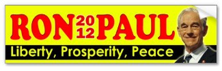 Ron Paul 2012 - Liberty, Prosperity, Peace bumpersticker