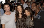 In this Aug. 26, 2008 file photo, "American Idol" judges, from left, Simon Cowell, Kara DioGuardi, Paula Abdul and Randy Jackson arrive at a promotional event for the show in New York