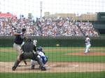 Carlos Zambrano delivers to Chris Young before the June 16 brawl and ejection.