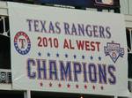 2010 WesternTexas Rangers Division Champions banner