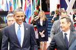 Nicolas Sarkozy welcomes Barack Obama to the G20 meeting in Cannes, France, November 3, 2011. Host Nicolas Sarkozy considers his plans and expectations for the upcoming summit to be ambitious, but realistic.