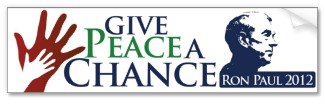 Give Peace a Chance bumpersticker