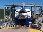 The ferry N.M. Camille-Marcoux, of the Société des traversiers du Québec, ensuring liaison Baie-Comeau—Matane and Godbout—Matane.