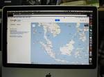 The google map page displayed on a computer screen in Kuala Lumpur, Malaysia.