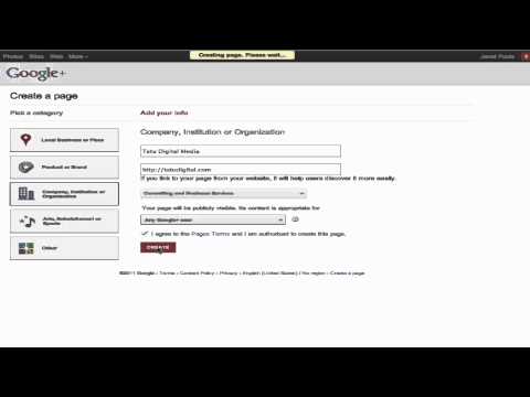 Create a Google Plus Business Page