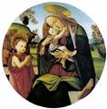 Sandro Botticelli (Italian, 1445-1510). Virgin and Child with the Infant St. John the Baptist, 1490/1500. Tempera on panel, diameter 74 cm.