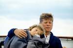 Caroline Kennedy with her father, John Kennedy aboard the