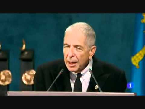 Leonard Cohen's Prince Of Asturias Speech - No Overdubbing