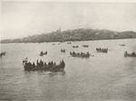 Boatmen waiting to land passengers, c. 1911