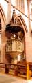 Stone pulpit with wooden top in the Collégiale Saint-Florent, Niederhaslach, France