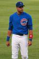 Aramis Ramírez of the Chicago Cubs warms up before a game (cropped) 07/09/08