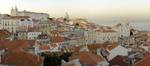 View of the Alfama district, on one of the many hilltops along the river (highlighted by the churches of Santa Engrácia and São Vicent da Fora