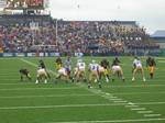 The Kent defense lines up against Akron at Dix Stadium on September 30, 2006. The Flashes had success in the Mid-American Conference