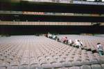 A view of the stands in Croke Park, taken from below.