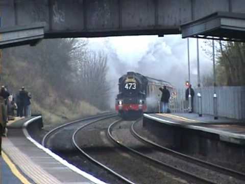 6024 GWR King Edward I flying through Keynsham with Mighty Mega whistles and steam!