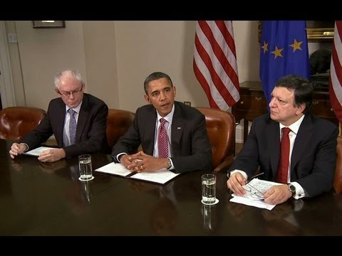 President Obama Speaks on US-EU Summit with Herman Van Rompuy and President José Manuel Barroso