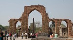 India Peoples gather to see the Heritage Iron Piller at  Delhi in Nothern India City