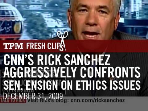 CNN's Rick Sanchez Aggressively Confronts Sen. Ensign on Ethics Issues