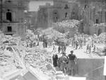 The heavily bomb-damaged Republic Street in Valletta during the Siege of Malta, 1942.