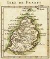 French map from 1791 depicting Mauritius (then called 