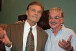 Fred Willard and Jack Betts in the Green Room at the Marilyn Monroe Theatre after a performance of Barrymore, 6 November 2010