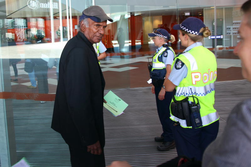 Uncle Kevin shows his papers to police at door