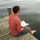 Reading on a dock