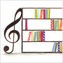 Illustration: A music staff with books on it.