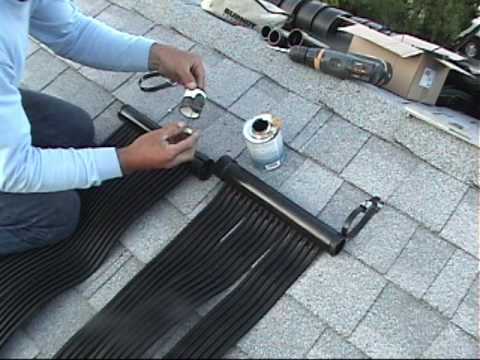 Shingle Roof Installation- Powerstrip Solar Pool heating Systems