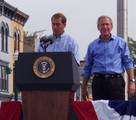 Boehner introducing then-president George W. Bush in Troy, Ohio in 2003.