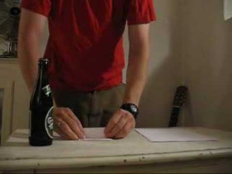 How to open a bottle of beer with a piece of paper