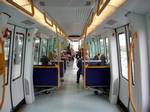 The interior of a Metro train