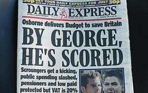 Daily Express exploits world cup fever and English patriotism to promote Tory budget attacks on the working class