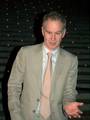 McEnroe demonstrating his swing at a Vanity Fair party in New York City.