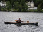 A carbon fiber and Kevlar canoe (Placid Boatworks Rapidfire at the Adirondack Canoe Classic)