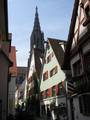 Ulm: View through Rabengasse towards the minster