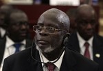 In this June 30, 2011 photo, Guinea-Bissau President Malam Bacai Sanha listens during a session of the 17th African Union Summit at the Sipopo Conference Center, outside Malabo, Equatorial Guinea. Guinea-Bissau government spokesman Agnelo Regala said Wednesday, Aug. 31, 2011, that the president had been taken Tuesday to the capital of neighboring Senegal for what he called 'a routine medical checkup. The suddenness of his departure and the fact that it was not planned has raised questions about Sanha's illness.