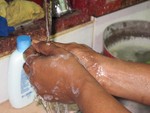 Hand washing with clean running water for hand hygiene is the act of cleaning the hands for the purpose of removing dirt and microorganisms.