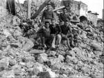 Palmach sappers in ruins of a destroyed village, 1948.