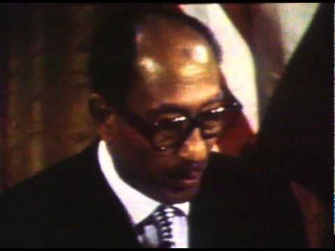 Anwar Sadat at Camp David After signing the Israeli/Egypt peace agreement