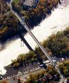 The Wurts Street Bridge (a.k.a. Kingston-Port Ewen Suspension Bridge) over Rondout Creek from above. (Photo by Paul Joffe)