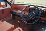 The interior of a 1982 MG Metro MkI. The MkII featured a revised interior with controls moved away from the centre console and onto the dashboard.